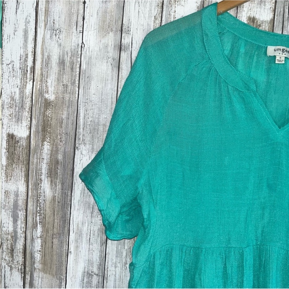 Umgee Blue Green Dye Blouse - Picture 4 of 5